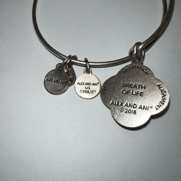 Alex and Ani Breath of Life Charm Bangle - Rafaelian Silver Finish - Picture 4 of 7